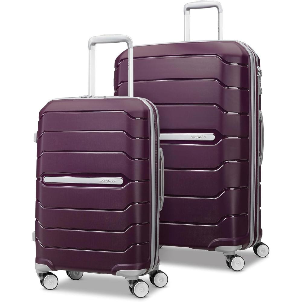 imageSamsonite Freeform 2Piece Luggage Set CarryOn amp Large Checked Luggage with Dual Spinner Wheels Durable Polypropylene Hardshell TSA Lock AirlineApproved Expandable Hard Shell Mint GreenAmethyst Purple