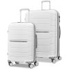 Samsonite Freeform 2-Piece Luggage Set – Carry-On & Large Checked Luggage with Dual Spinner Wheels – Durable Polypropylene Hardshell – TSA Lock, Airline-Approved – Expandable Hard Shell – Mint Green(White)