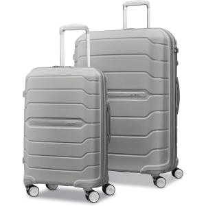 Samsonite Freeform 2-Piece Luggage Set – Carry-On & Large Checked Luggage with Dual Spinner Wheels – Durable Polypropylene Hardshell – TSA Lock, Airline-Approved – Expandable Hard Shell – Mint Green(Light Grey)
