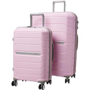 Samsonite Freeform 2-Piece Luggage Set – Carry-On & Large Checked Luggage with Dual Spinner Wheels – Durable Polypropylene Hardshell – TSA Lock, Airline-Approved – Expandable Hard Shell – Mint Green(Pink Rose)