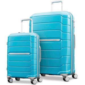 Samsonite Freeform 2-Piece Luggage Set – Carry-On & Large Checked Luggage with Dual Spinner Wheels – Durable Polypropylene Hardshell – TSA Lock, Airline-Approved – Expandable Hard Shell – Mint Green(Ocean Blue)