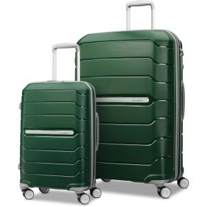 Samsonite Freeform 2-Piece Luggage Set – Carry-On & Large Checked Luggage with Dual Spinner Wheels – Durable Polypropylene Hardshell – TSA Lock, Airline-Approved – Expandable Hard Shell – Mint Green(Pine Green)