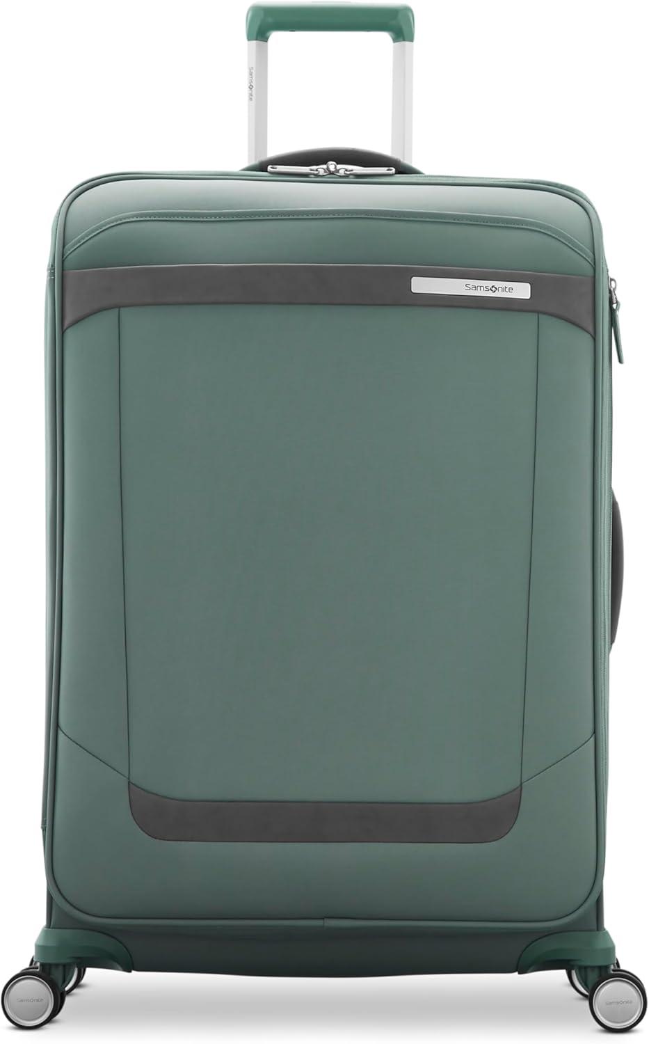 imageSamsonite Elevation Plus 30Inch Large Checked Luggage Expandable Softside Spinner Suitcase Midnight BlueCypress Green