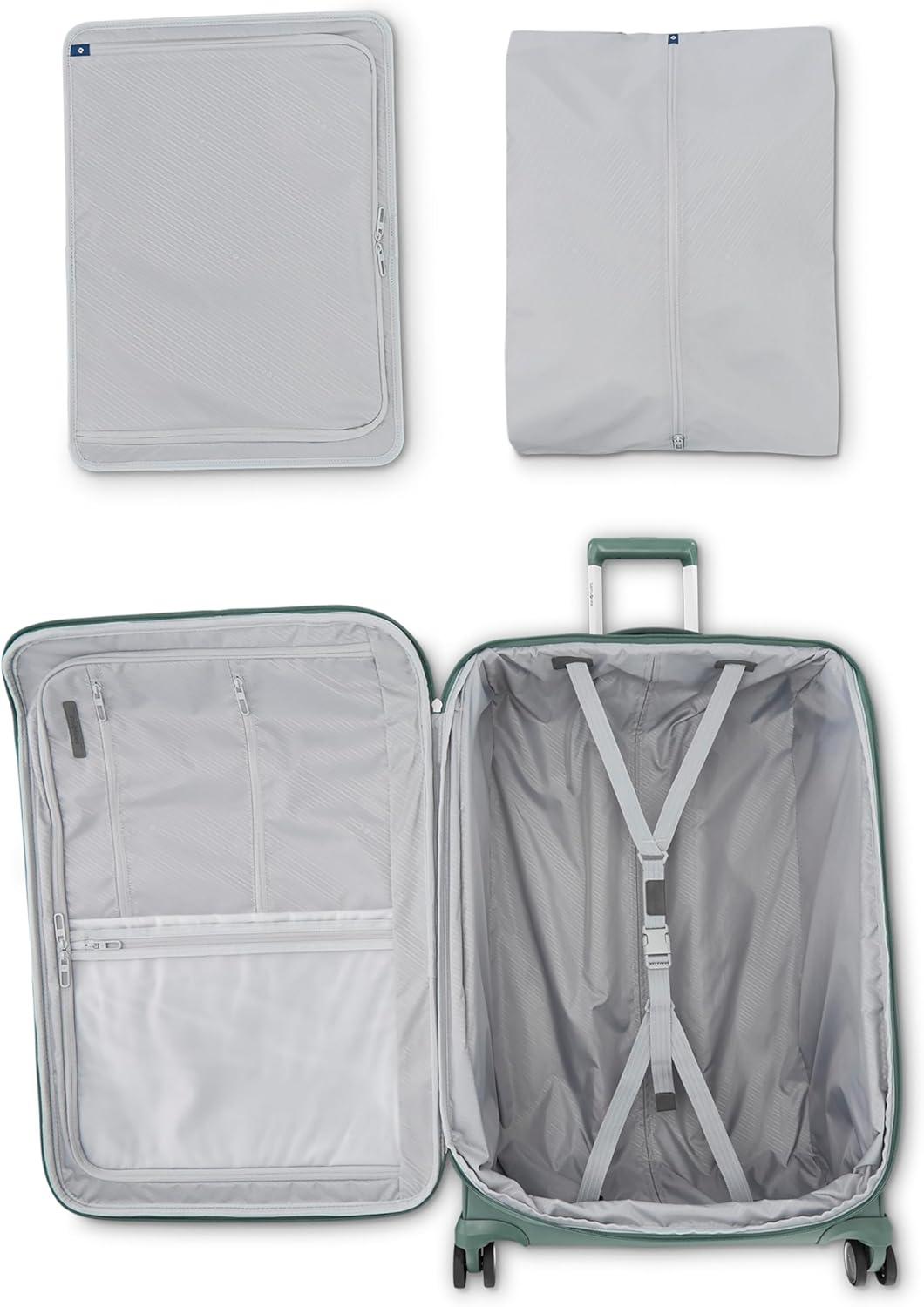 imageSamsonite Elevation Plus 30Inch Large Checked Luggage Expandable Softside Spinner Suitcase Midnight BlueCypress Green