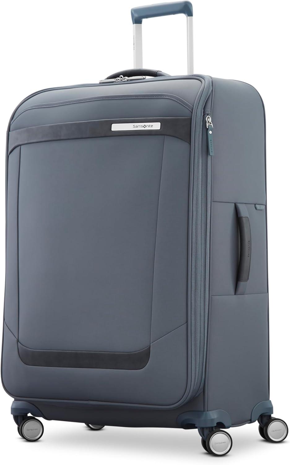 imageSamsonite Elevation Plus 30Inch Large Checked Luggage Expandable Softside Spinner Suitcase Midnight BlueSlate