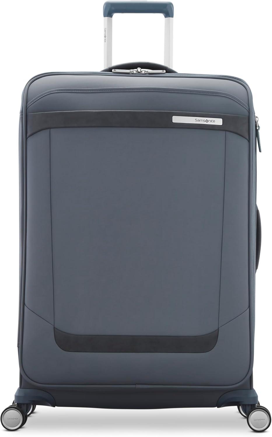 imageSamsonite Elevation Plus 30Inch Large Checked Luggage Expandable Softside Spinner Suitcase Midnight BlueSlate