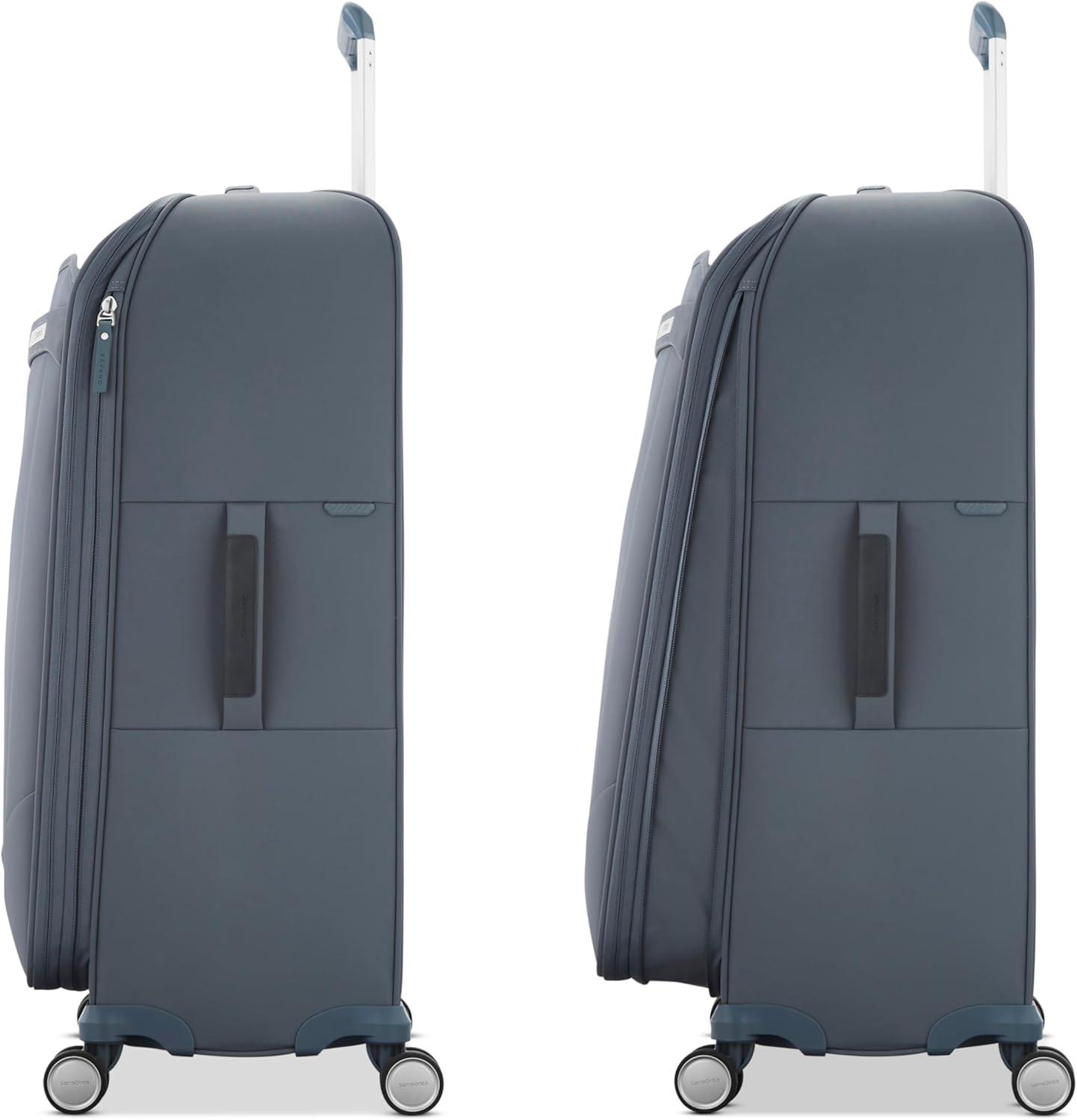 imageSamsonite Elevation Plus 30Inch Large Checked Luggage Expandable Softside Spinner Suitcase Midnight BlueSlate