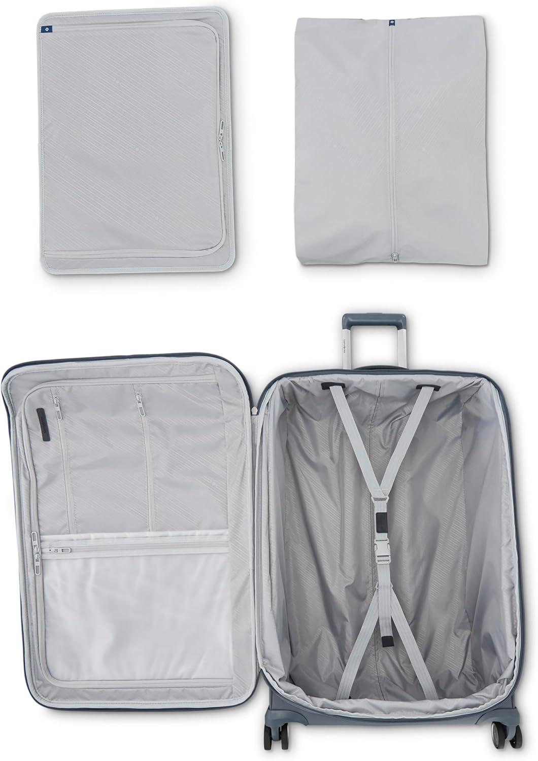 imageSamsonite Elevation Plus 30Inch Large Checked Luggage Expandable Softside Spinner Suitcase Midnight BlueSlate