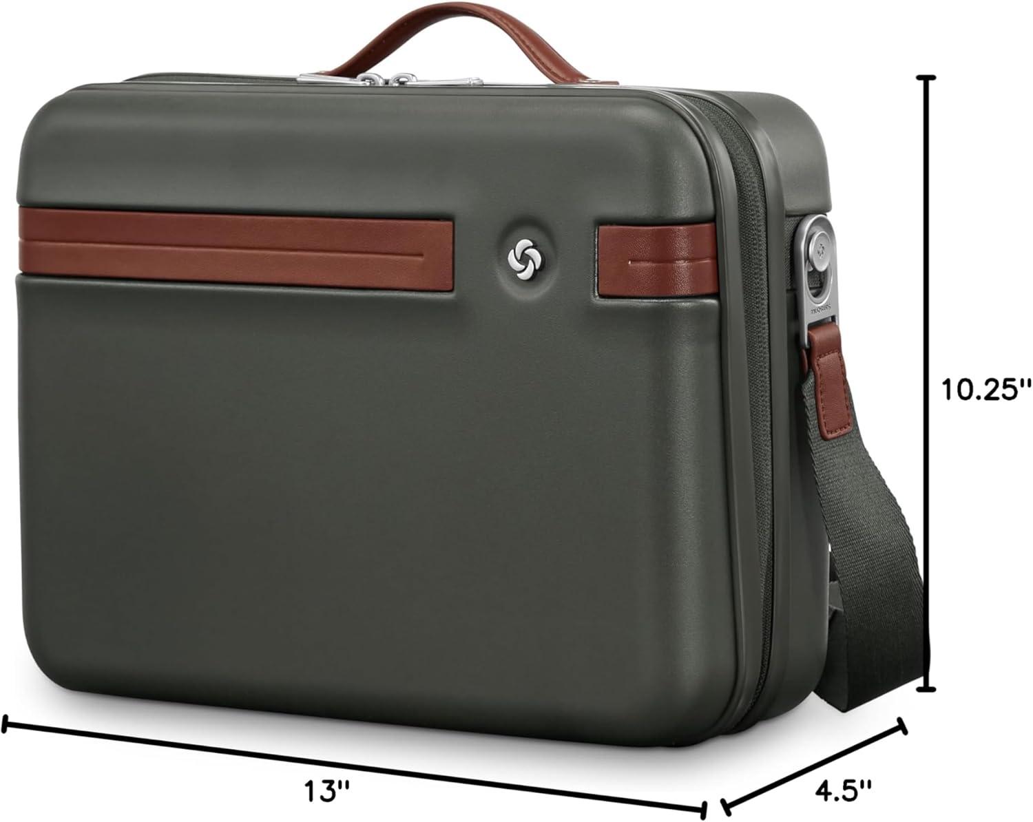 imageSamsonite Virtuosa Hardside Train Case Crossbody Travel Makeup Case with Removable StrapPine Green