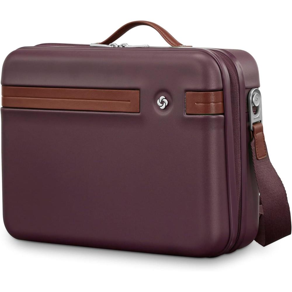 imageSamsonite Virtuosa Hardside Train Case Crossbody Travel Makeup Case with Removable StrapMerlot