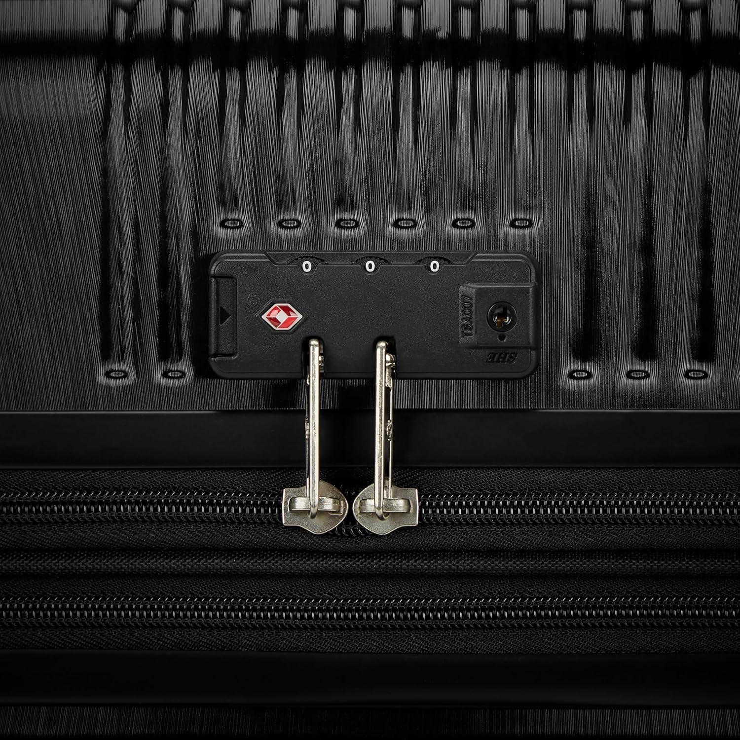 imageSamsonite Alliance SE Hardside Luggage with Spinner Wheels Lightweight LARGE SPINNER SILVERBass Black